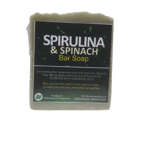 All Natural Spirulina & Spinach Bar Soap for Face and Body