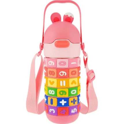 Spin Fun Insulated Mathematics Vacuum Kids Water Bottle - Pink