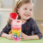 Spin Fun Insulated Mathematics Vacuum Kids Water Bottle - Pink - Image 6