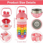 Spin Fun Insulated Mathematics Vacuum Kids Water Bottle - Pink - Image 8
