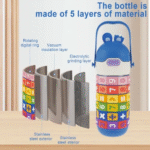 Spin Fun Insulated Mathematics Vacuum Kids Water Bottle - Blue - Image 4