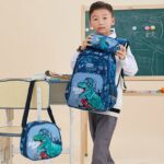 Boys Dinosaur Backpack Set with Lunch Box Pencil Case - Image 2