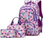 Geometric-Print Backpack and Lunch-Bag Set for Students - Image 4