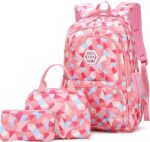 Geometric-Print Backpack and Lunch-Bag Set for Students - Image 2