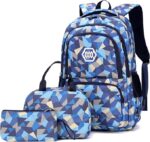 Geometric-Print Backpack and Lunch-Bag Set for Students - Image 3