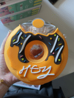 Doughnut Bottle, 380ML Cute Portable Silicone PC 145x145mm Water Bottle with Strap for Travel - Image 12