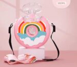 Doughnut Bottle, 380ML Cute Portable Silicone PC 145x145mm Water Bottle with Strap for Travel - Image 3