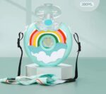 Doughnut Bottle, 380ML Cute Portable Silicone PC 145x145mm Water Bottle with Strap for Travel - Image 4