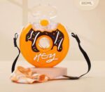 Doughnut Bottle, 380ML Cute Portable Silicone PC 145x145mm Water Bottle with Strap for Travel - Image 6