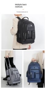 Multifunctional large capacity business, school and travel rolling backpack - Image 10